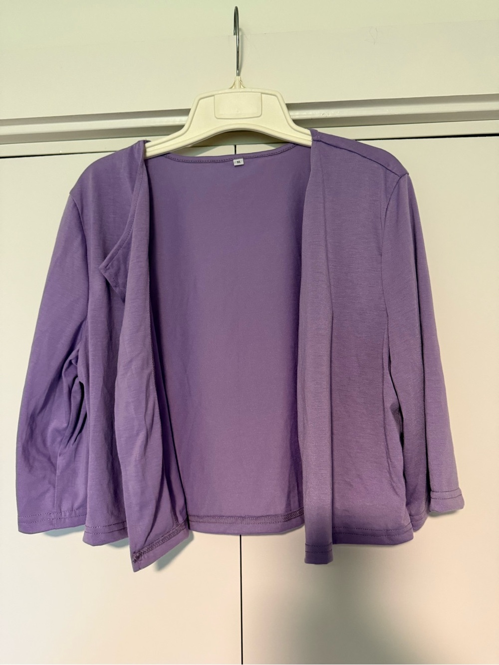 Women's Lavender Open-Front Cardigan Sweater